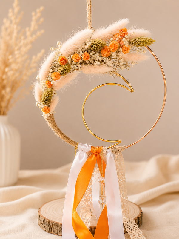 Attrape-cœur floral - Orange & Crème